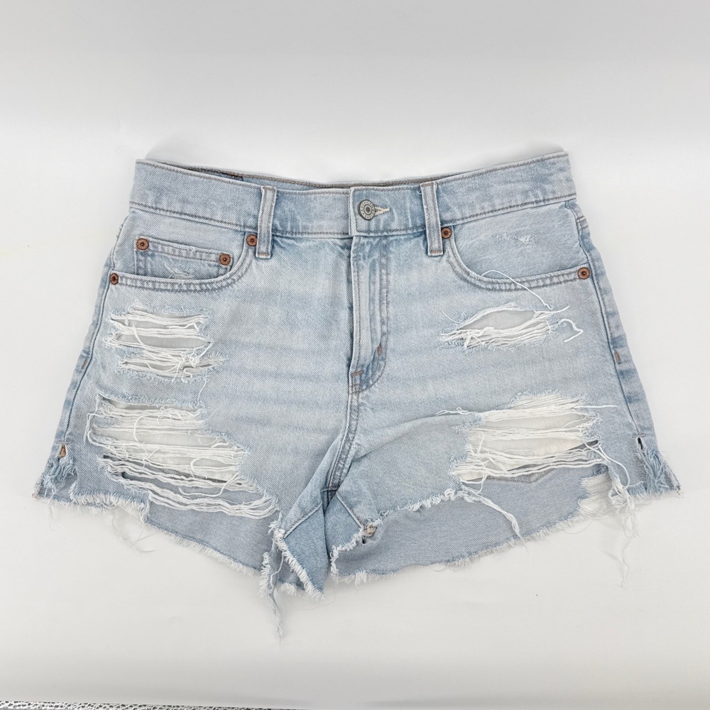 American Eagle Strigid Shorts Womens 4 High Waisted Distressed Festival Denim